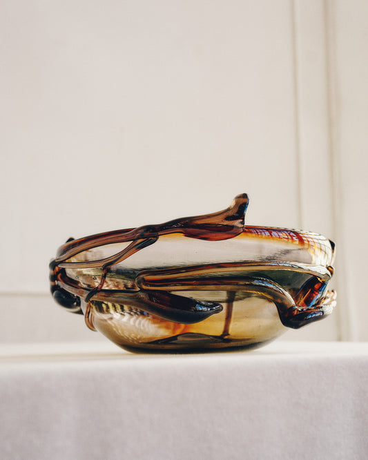 vine bowl in smoky quartz