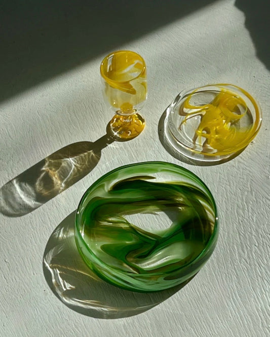 Bucatini bowl in moss