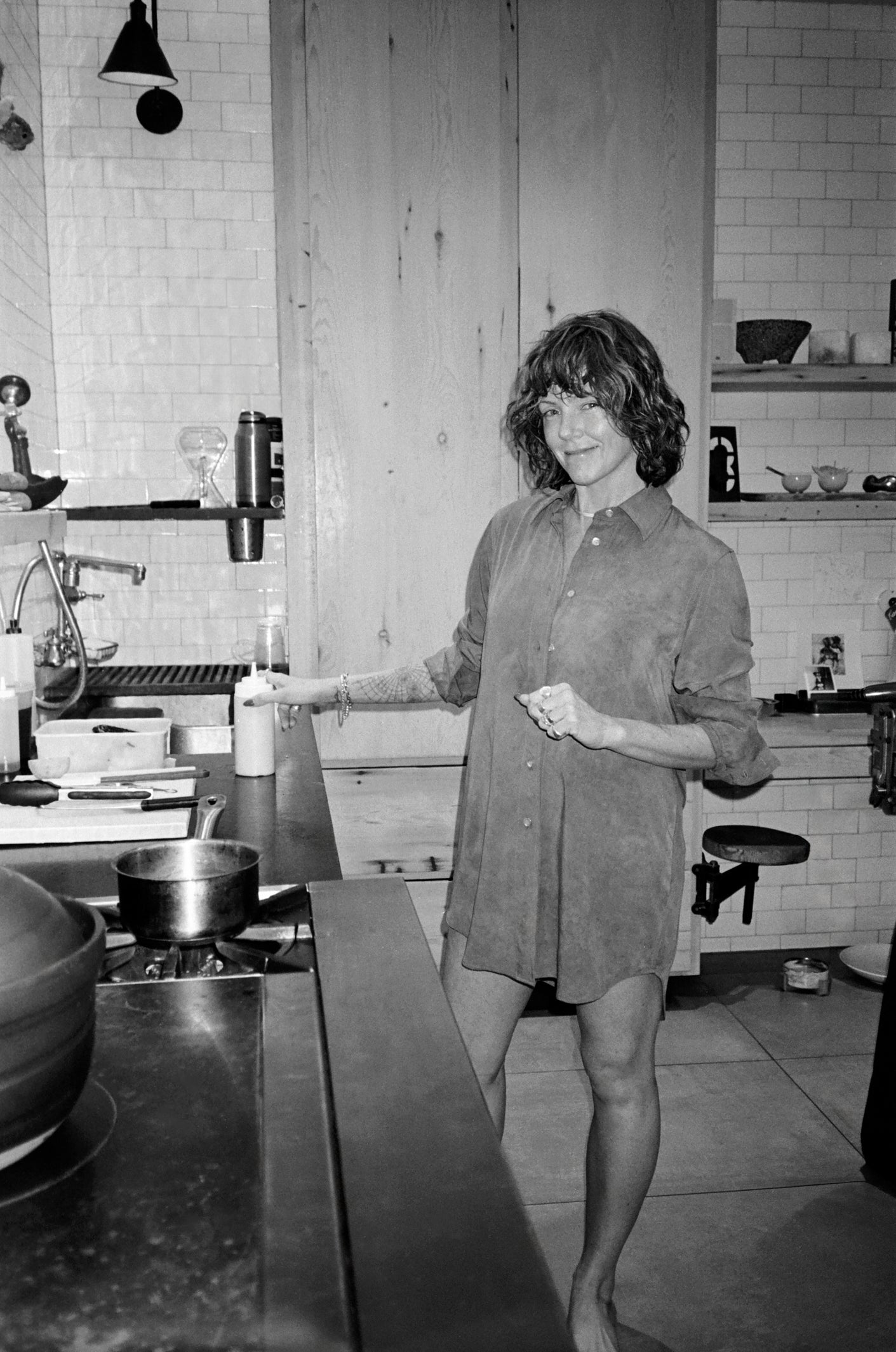 sample sale botanical button down in ash