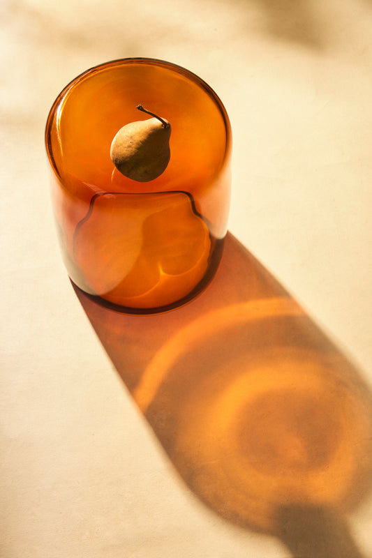 drum table in tobacco