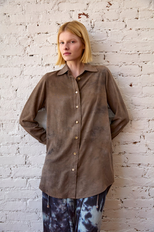 sample sale botanical button down in ash
