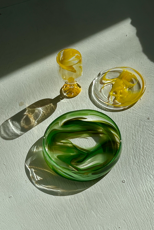 Bucatini bowl in moss