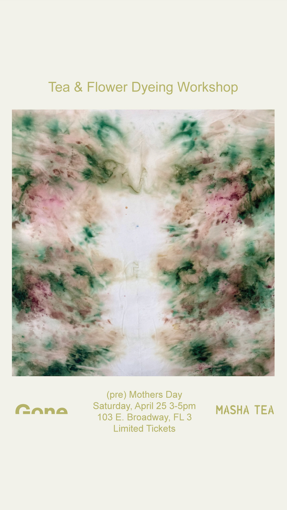 Tea + flower dyeing workshop 4/25 3-5pm