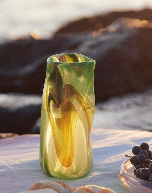 Handblown Carafe in Moss