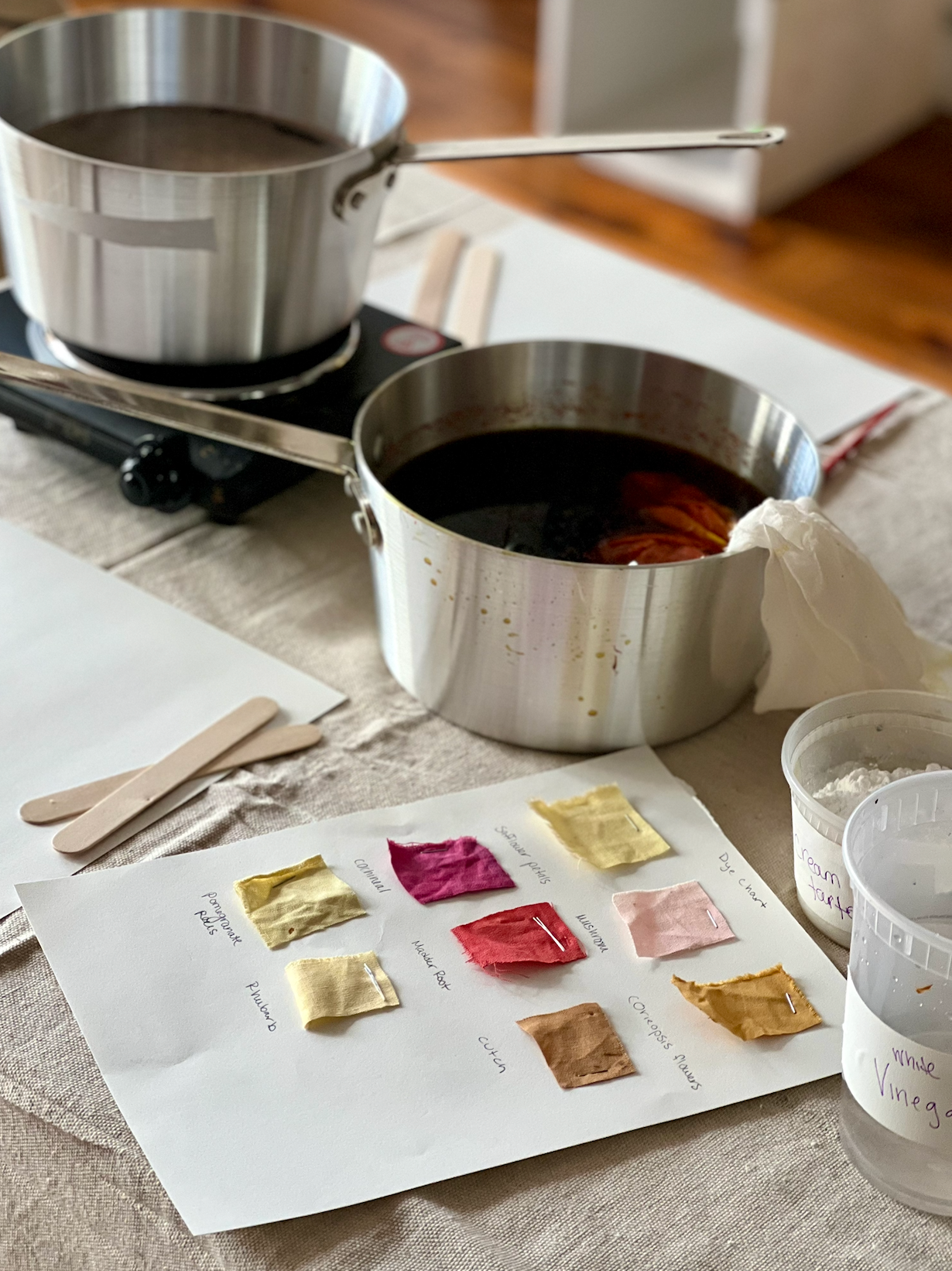 Tea + flower dyeing workshop 4/25 3-5pm