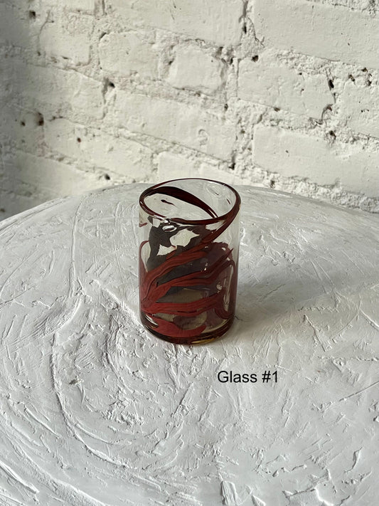 sample sale Amaranth juice glasses