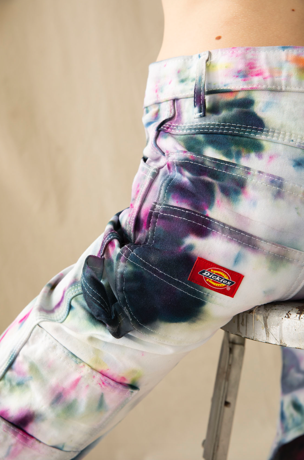 Sample sale dyed Dickies in Garden Party