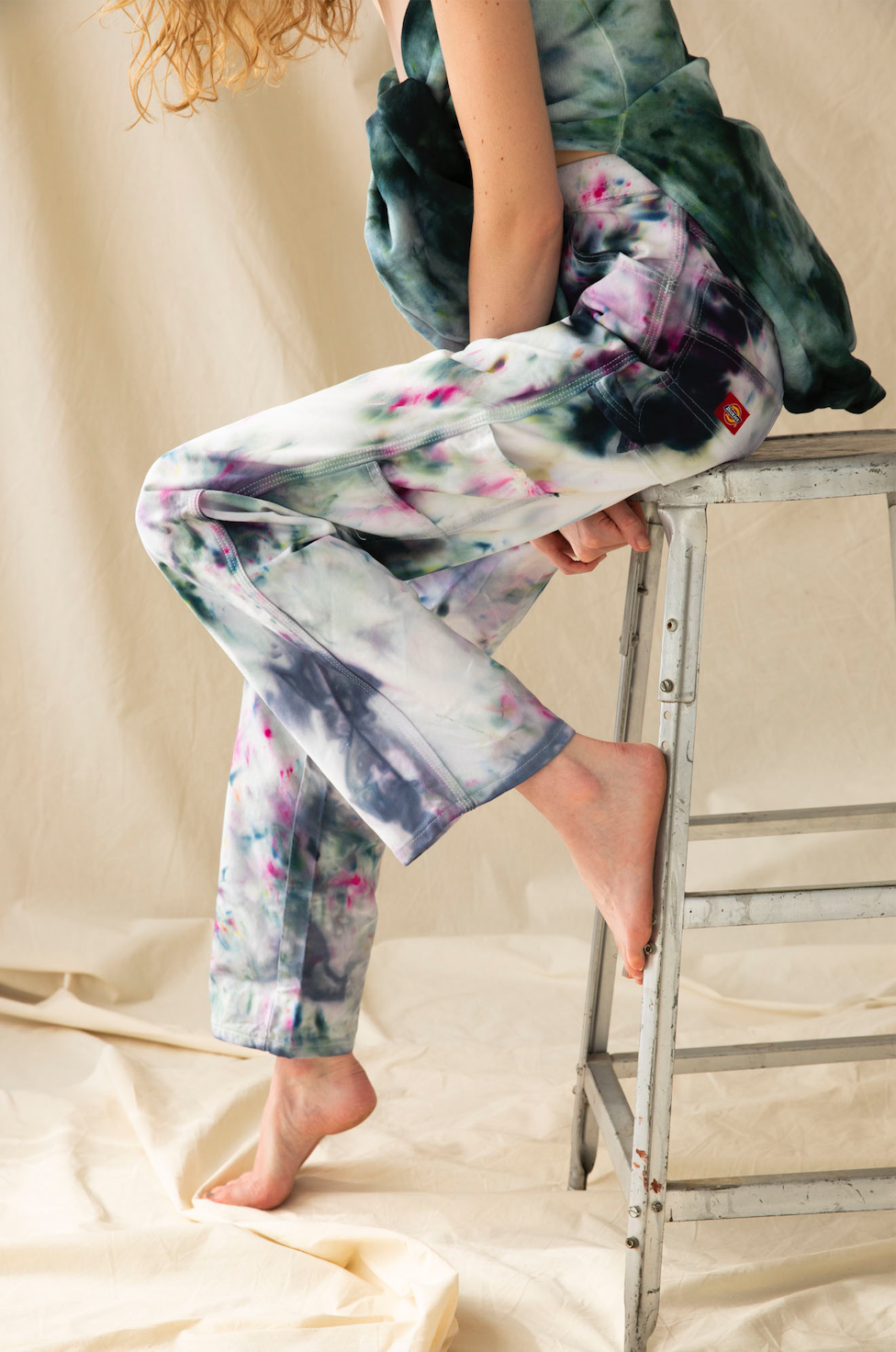 Sample sale dyed Dickies in Garden Party
