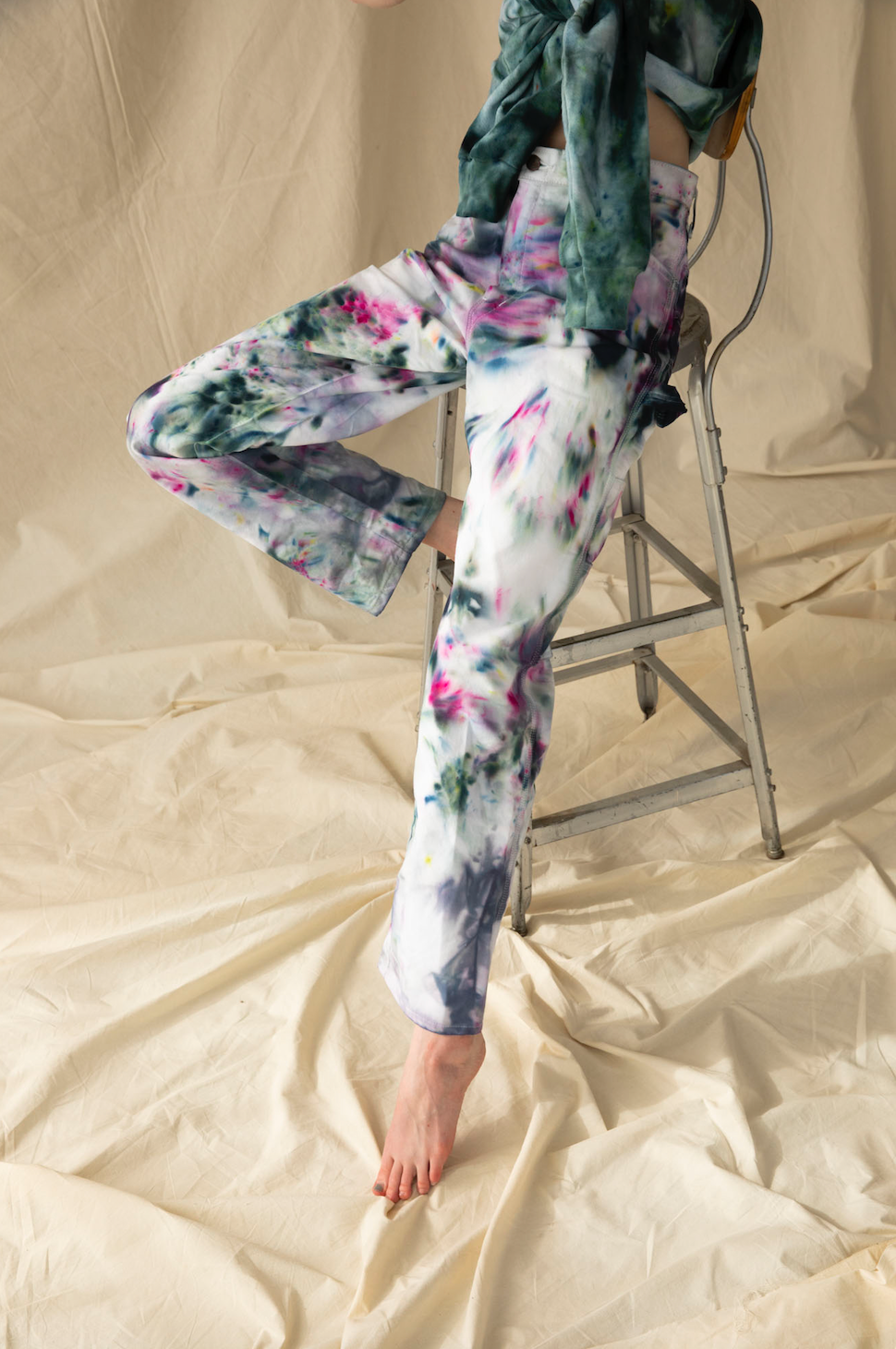Sample sale dyed Dickies in Garden Party